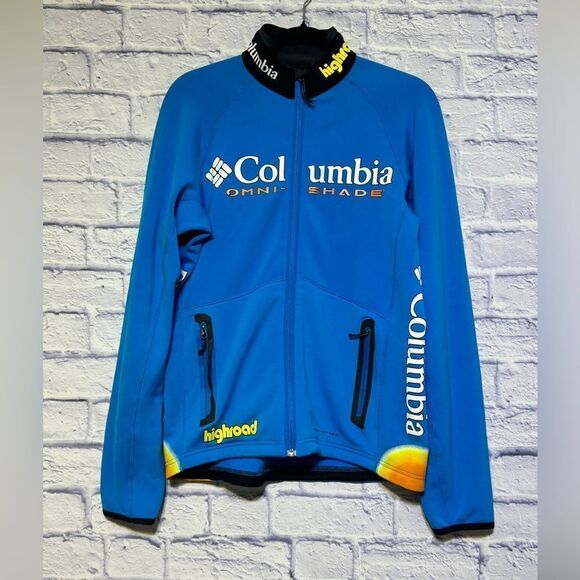 Columbia Omni-Shade Size S Blue Highroad Full Zip Cycling jacket - Picture 1 of 15